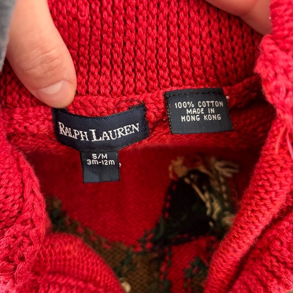 Vintage Ralph Lauren Baby Equestrian Horse Western Cardigan Sweater 3-12 Months - Picture 4 of 5